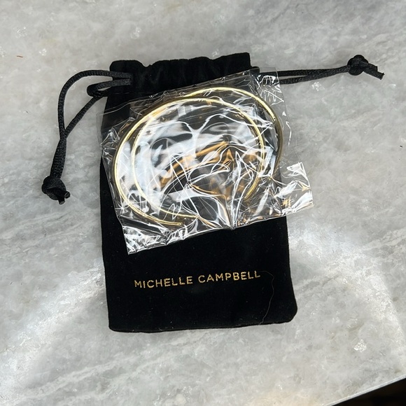 NEW Michelle Campbell 14k Gold plated bangle set - Picture 4 of 5